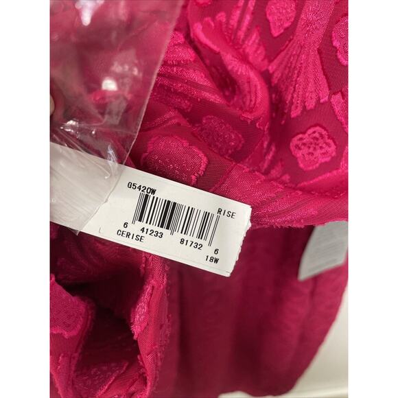 Maggy London Dress Women Plus Size V-Neck Surplus Bodice Faux Wrap High Low 18 W - Picture 6 of 13